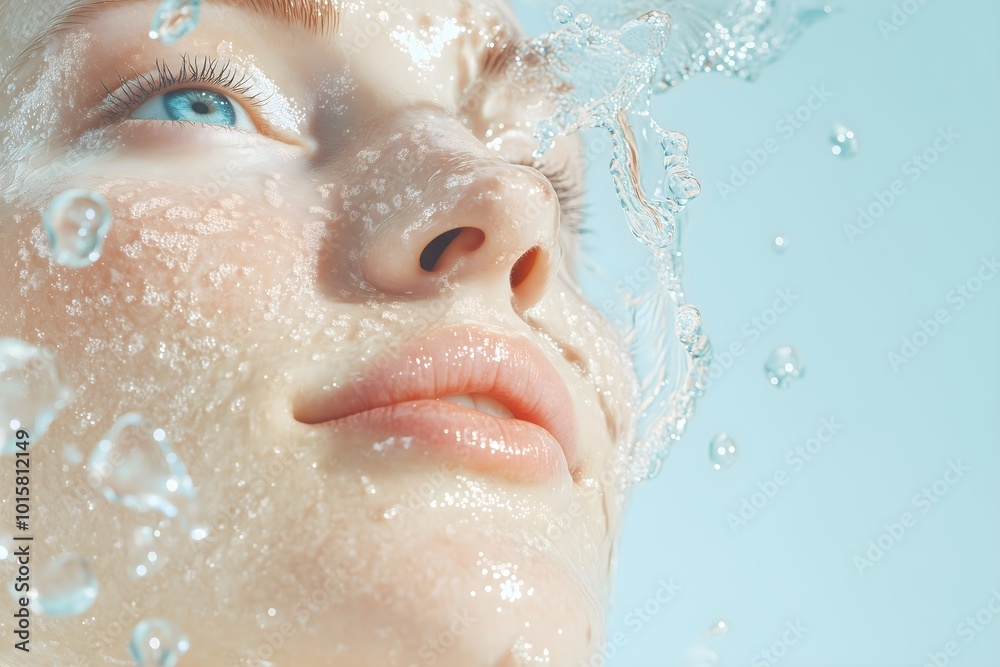Water hydration beauty, skincare face moisturizer, serum product in golden sunlight. Banner with copy space. skincare product on facial skin. Natural beauty and cosmetic concept. Water hydration beauty, skincare face moisturizer, serum product in golden sunlight. Banner with copy space. skincare product on facial skin. Natural beauty and cosmetic concept.