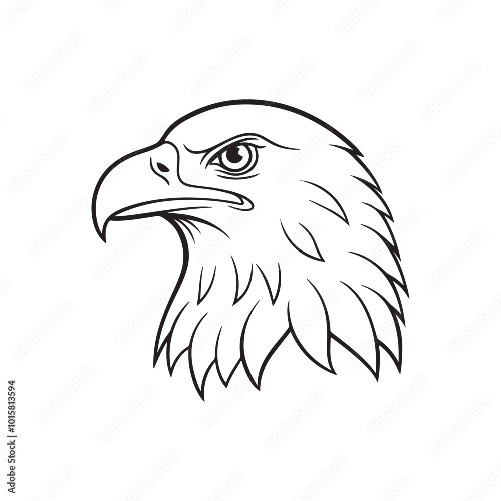 Side view of Eagle head. Animal silhouette.