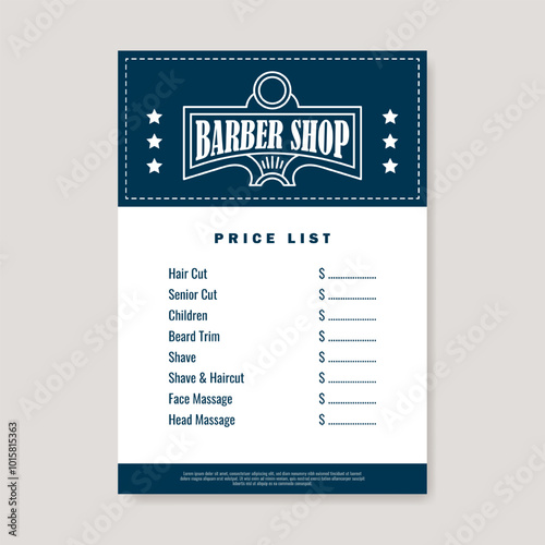 Barber shop price list template design. - Vector.