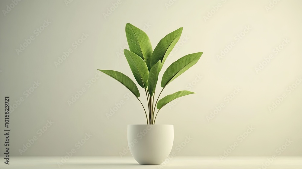 Minimalist Plant in a Modern Pot