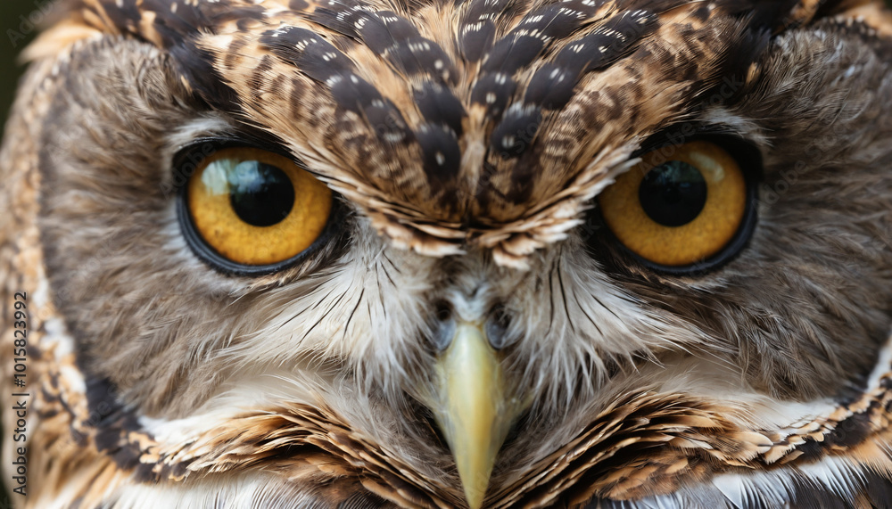 a close-up of an owl's piercing eyes and detailed feathers a close-up of an owl's piercing eyes and detailed feathers
