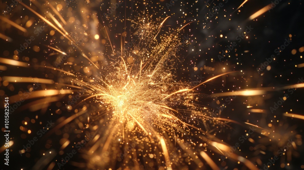 A close-up shot of a single firework exploding in intricate patterns against a dark, clear sky A close-up shot of a single firework exploding in intricate patterns against a dark, clear sky