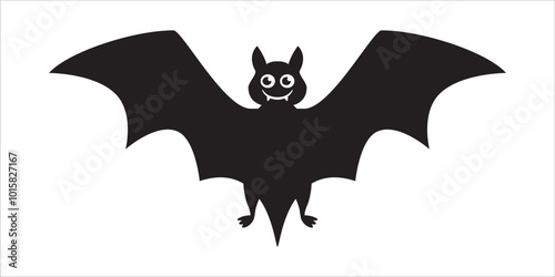 Bat silhouette design template. Flying open wings bat vector. Vector illustration design template for stencil, wall decor, door decoration, sticker. Isolated on white background.