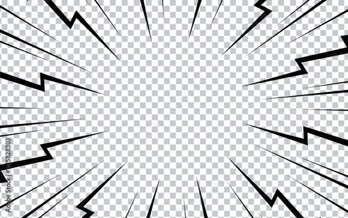 comic book speed lines on transparent background