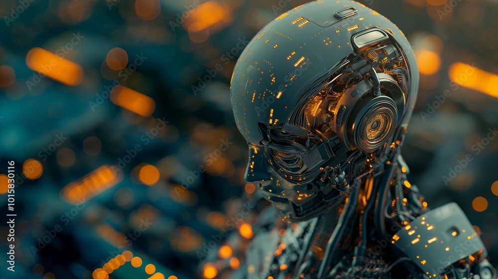 Robotic chips in conjunction with artificial intelligence AI technology. Artificial Intelligence with Human Brain Integration Robotic chips in conjunction with artificial intelligence AI technology. Artificial Intelligence with Human Brain Integration