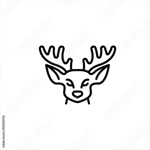 Reindeer icon. Simple reindeer icon for social media, app, and web design. Vector illustration.