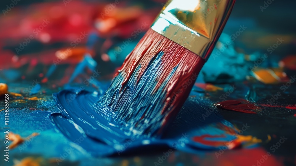 Fototapeta premium Paint brush. Painting background