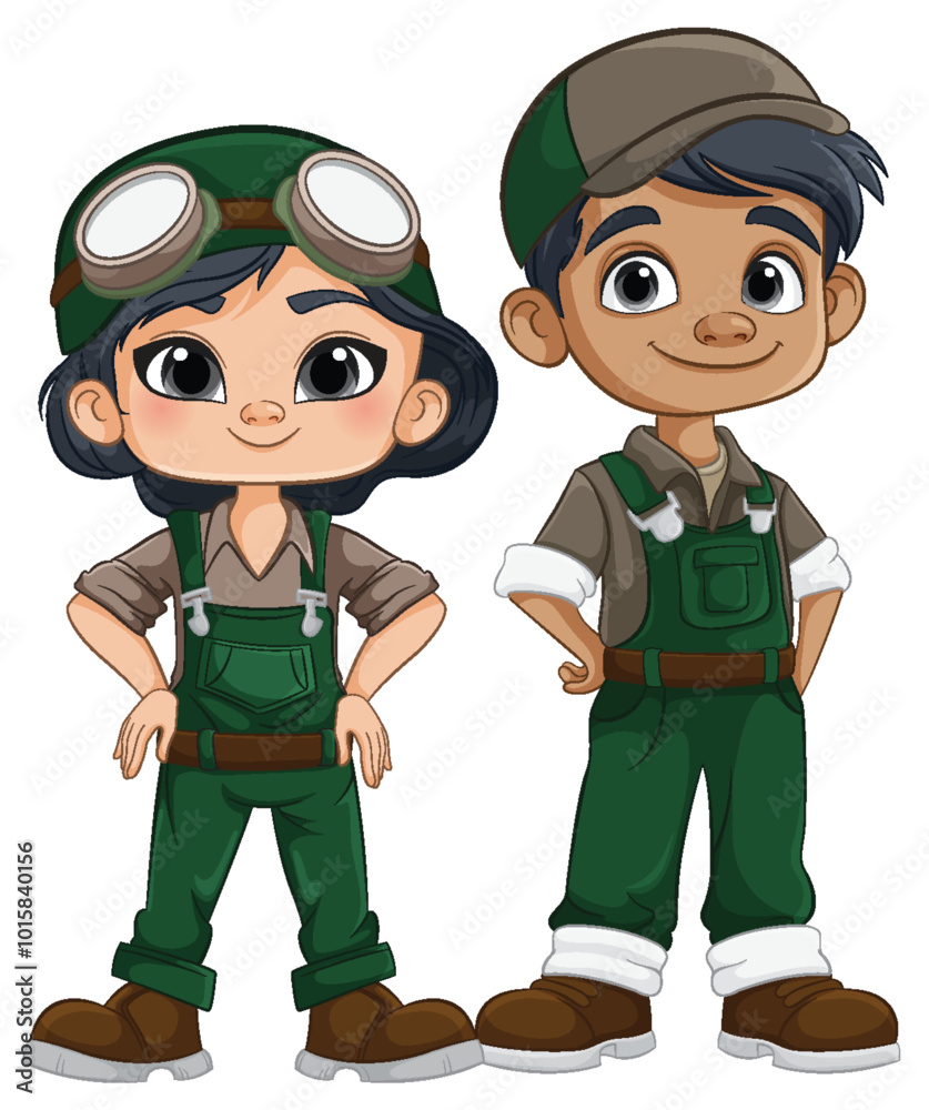 Young Mechanics in Green Overalls Young Mechanics in Green Overalls