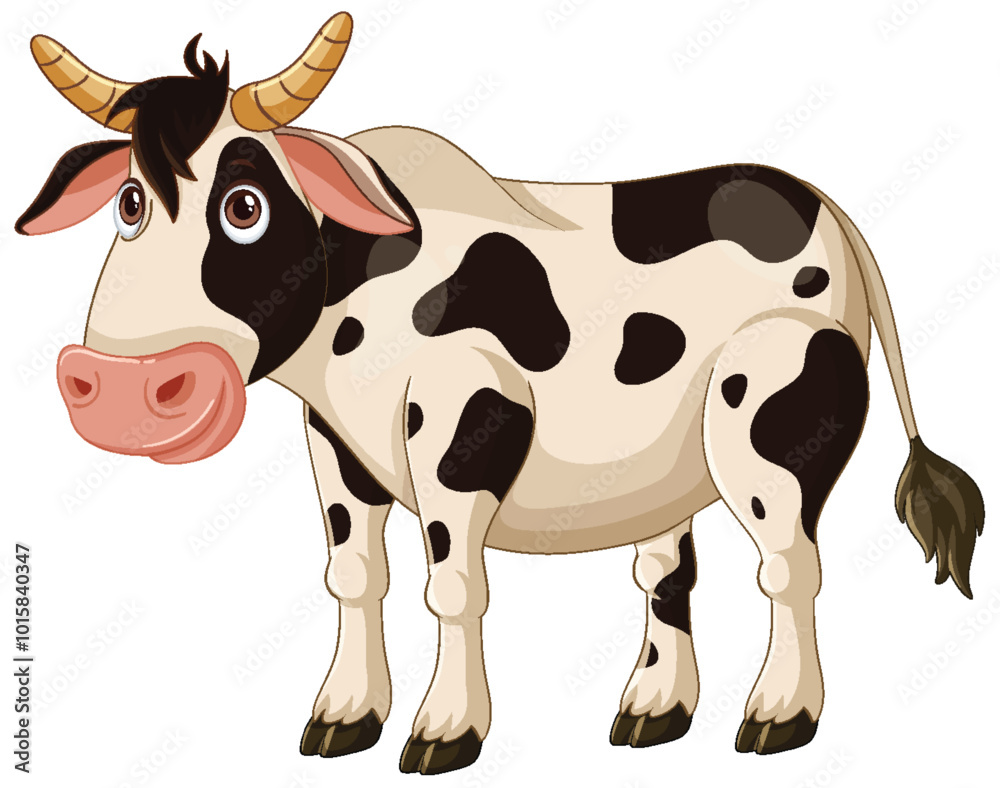 Cartoon Cow with Black Spots Cartoon Cow with Black Spots