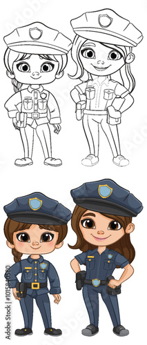 Girls in Police Uniforms