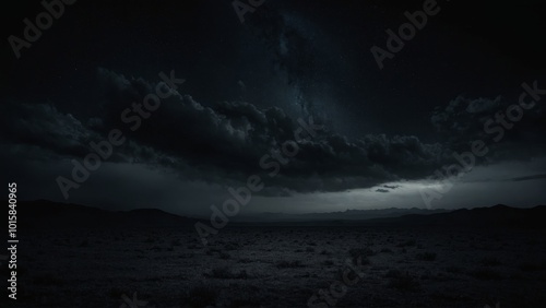 beautiful night sky with clouds