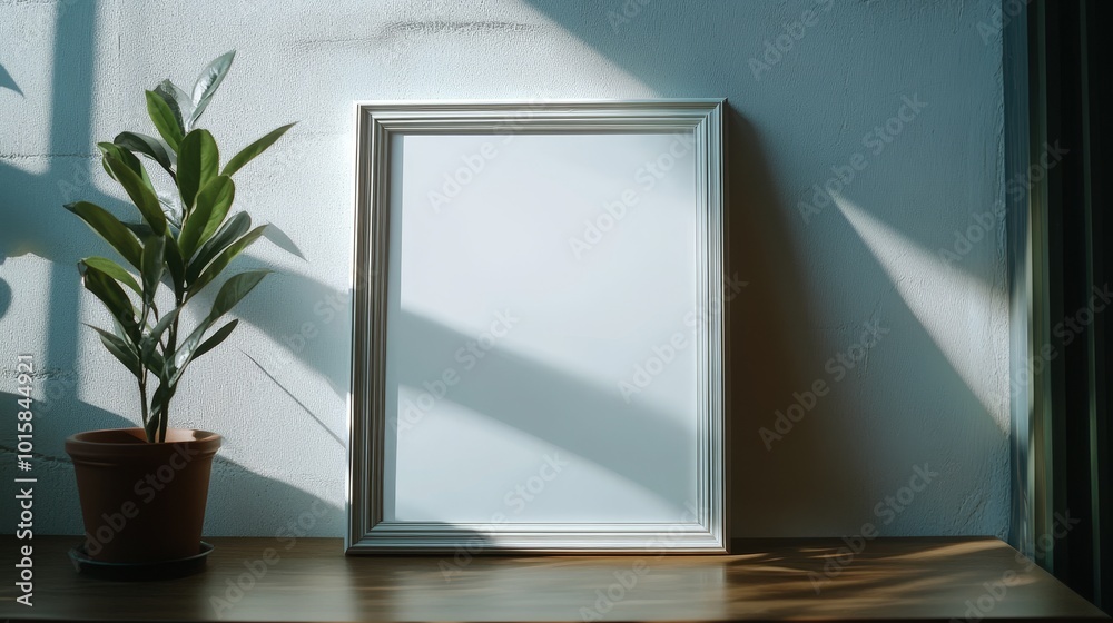 Empty portrait frame mockup. Blank picture frame template Empty portrait frame mockup. Blank picture frame template