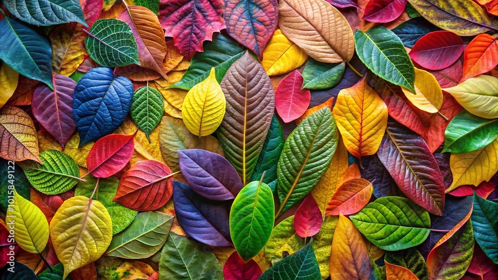 A Tapestry of Autumnal Hues, Each Leaf a Miniature Work of Art, Unveiling Nature's Palette in Vivid Colors