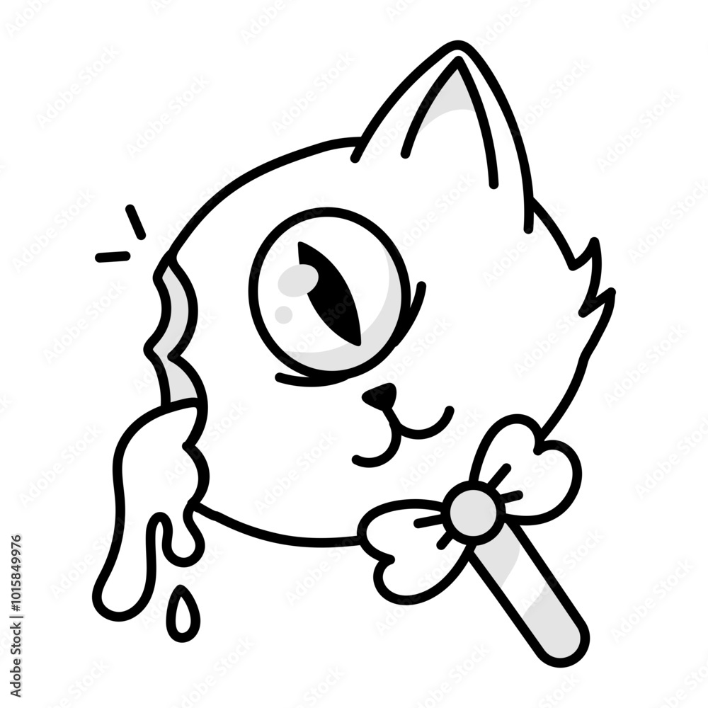 Candy cat icon in drawing style
Candy cat icon in drawing style