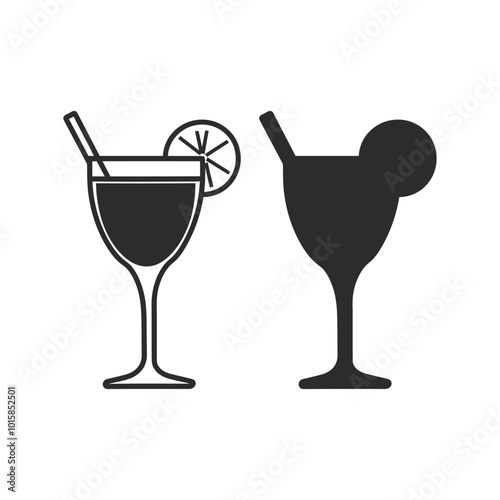 Cocktail icon vector illustration isolated on white background.