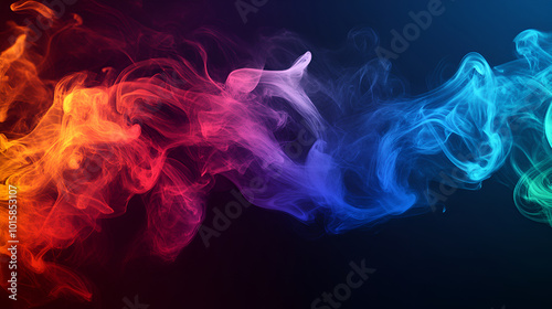 Beautiful abstract smoke illustration design,Abstract colorful flame pattern black background,Vape clouds splash with two colours fog is blue and purple colour. Low light photo