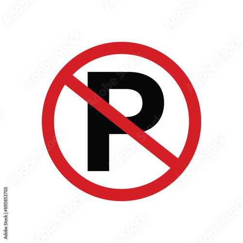 No parking sign icon vector isolated on white background.