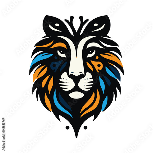 Wallpaper Mural lion head vector with bold colors for tribal art and modern graphic design Torontodigital.ca