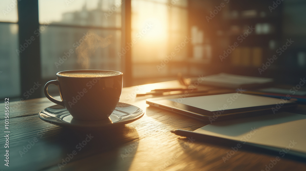 Morning Coffee and Sunrise: Inspiring Workspace Ambiance for Productivity and Creativity