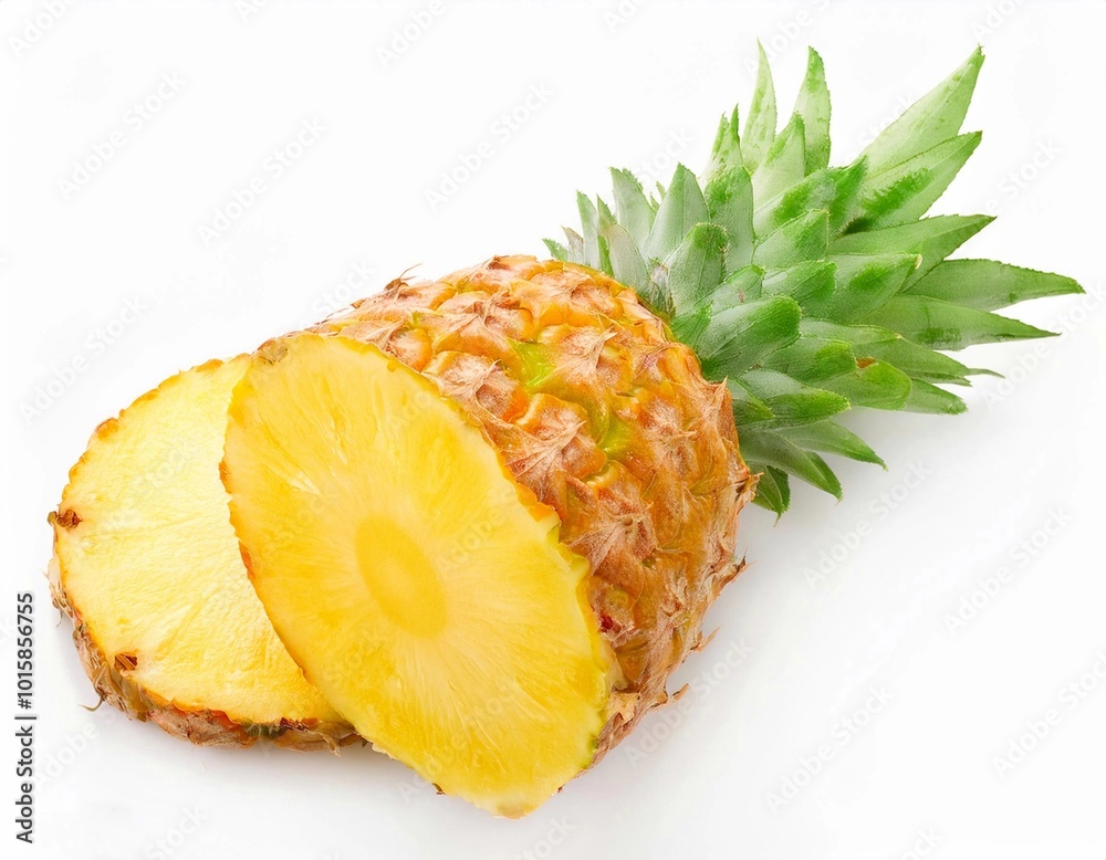 Ripe pineapple fruit. Ripe pineapple on white background Ripe pineapple fruit. Ripe pineapple on white background