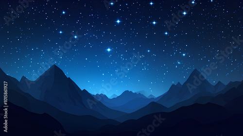 A night sky filled with stars above a dark silhouette of a mountain range.