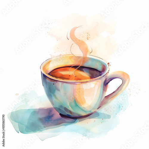 Illustration of a hot cup of coffee