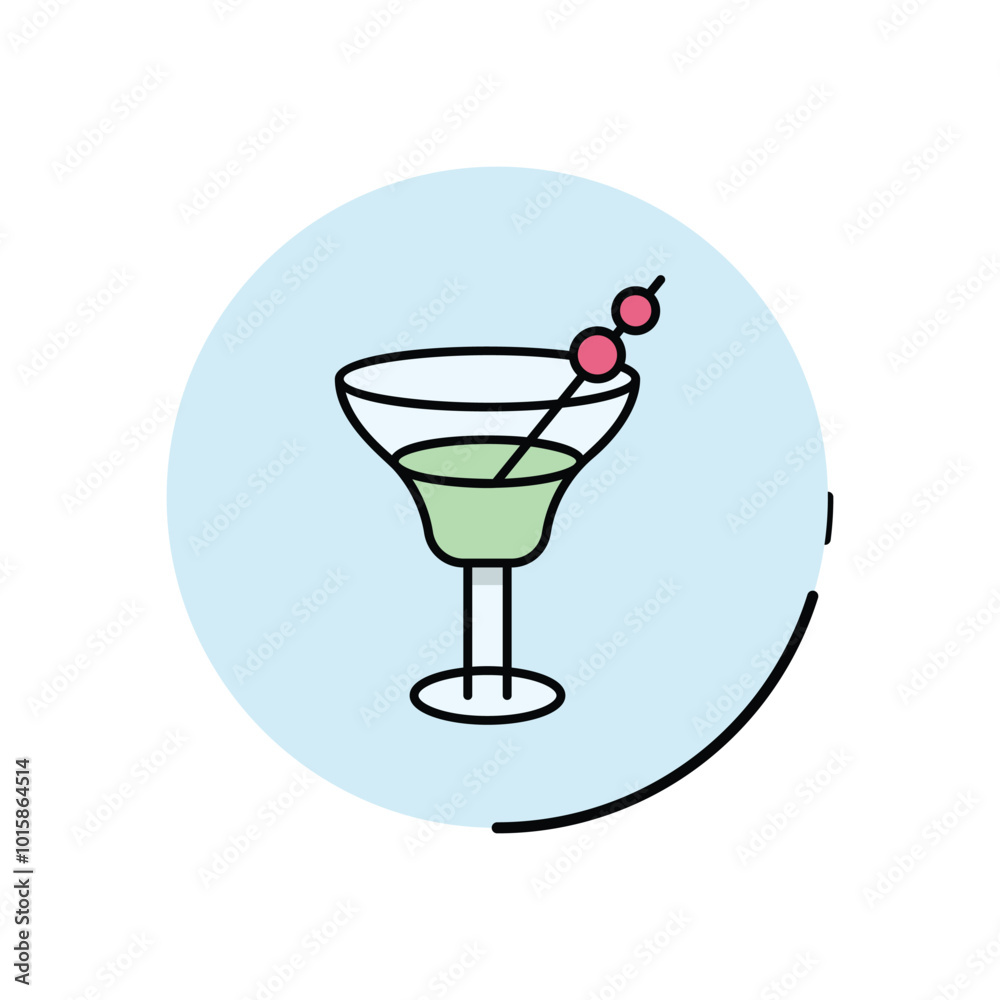 Christmas Martini vector icon Christmas Martini vector icon