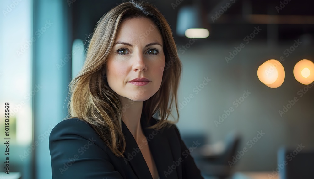 Confident Businesswoman in a Modern Office Setting