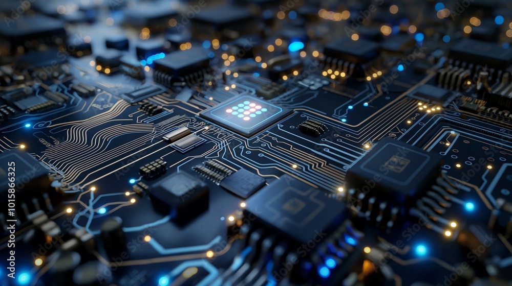 Robotic chips in conjunction with artificial intelligence AI technology. Artificial Intelligence with Human Brain Integration Robotic chips in conjunction with artificial intelligence AI technology. Artificial Intelligence with Human Brain Integration