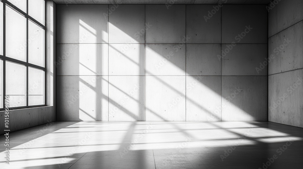 Obraz premium Sunlight Streaming Through Window in Minimalist Room