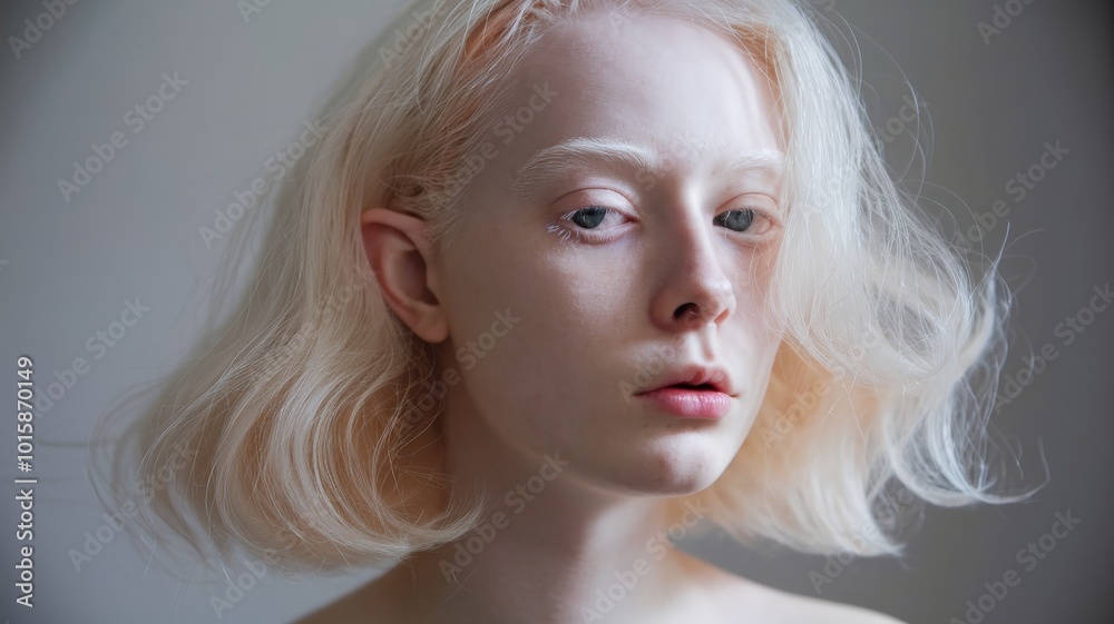 Ethereal portrait of young woman with pale skin and light hair Ethereal portrait of young woman with pale skin and light hair