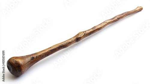 Wooden magic wand on white background