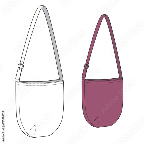 Slim saddle bag mockup template vector design