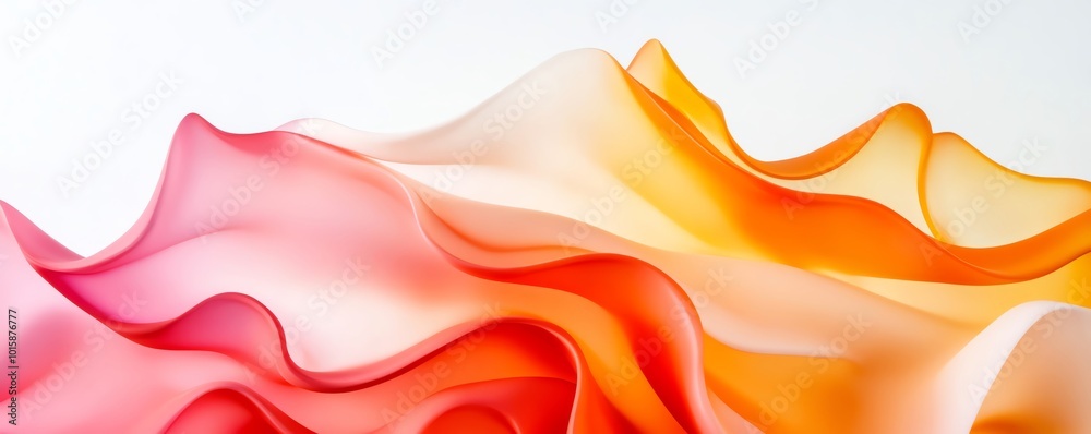 Fototapeta premium Colorful abstract wave patterns on a white background.