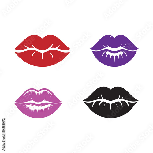 set of lips vector