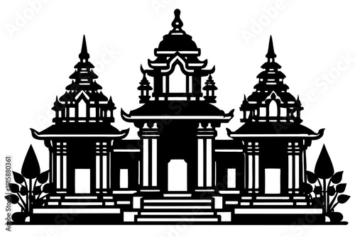 vector set of temple silhouettes