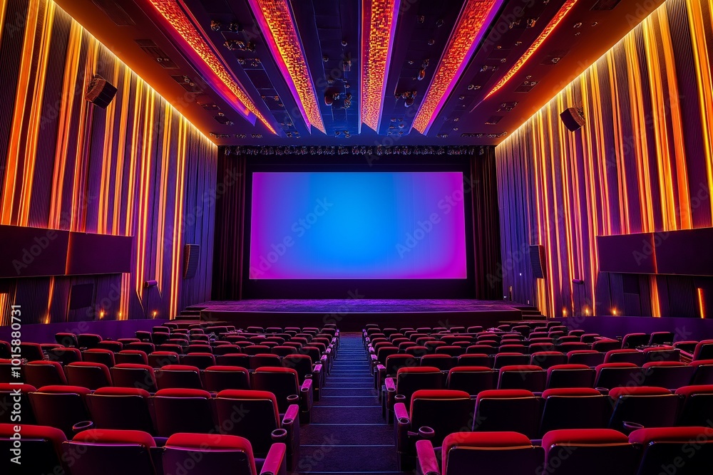 Fototapeta premium blank theater cinema screen mock up by generative ai