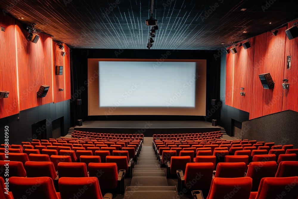 Fototapeta premium blank theater cinema screen mock up by generative ai