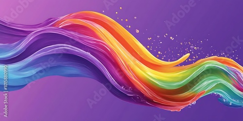 Abstract wavy background with modern gradient colors. on purple backdrop