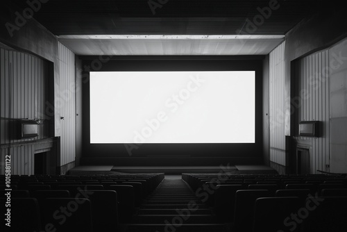 blank theater cinema screen mock up by generative ai
