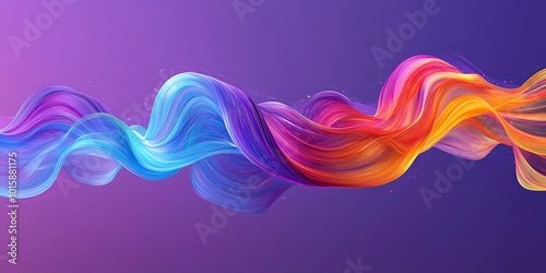 Abstract wavy background with modern gradient colors. on purple backdrop