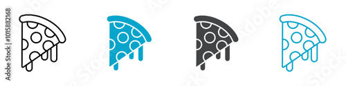 pizza icon Thin line vector design
