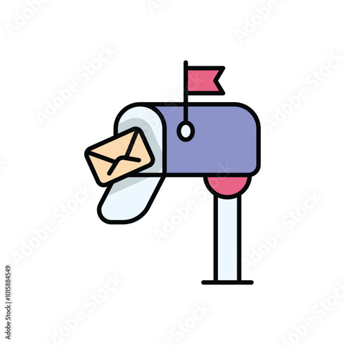 Christmas Mailbox vector icon