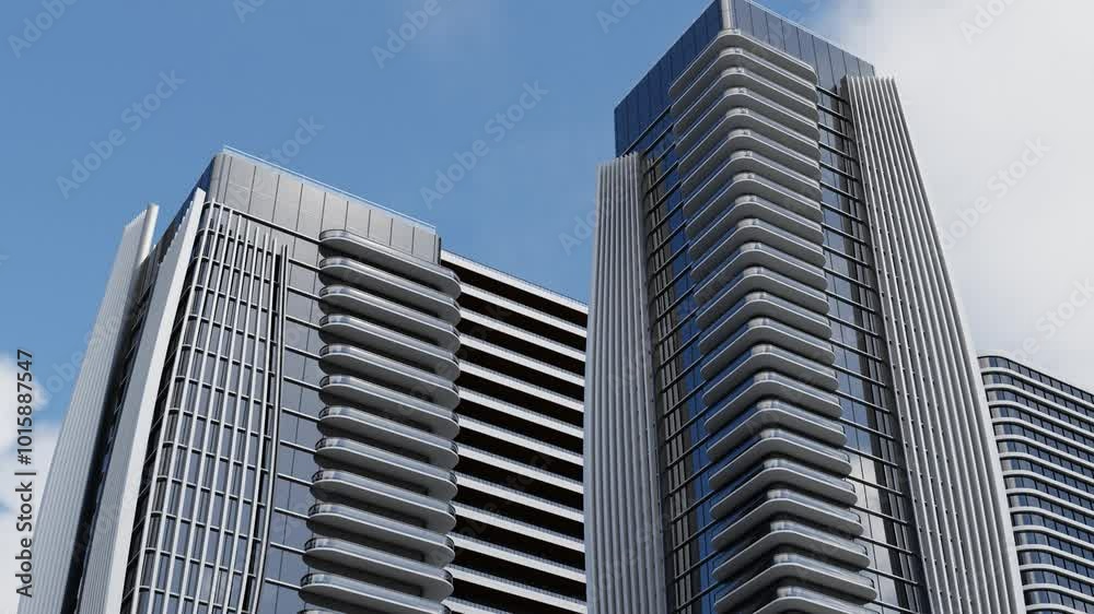 Modern office building isolated,Office building glass windows- 3D rendering Modern office building isolated,Office building glass windows- 3D rendering