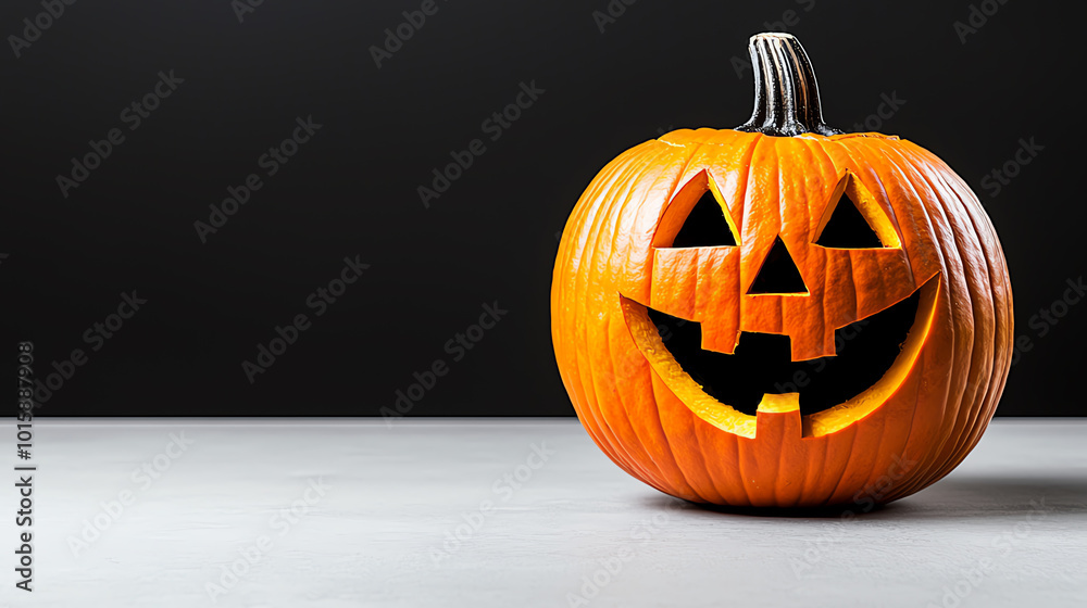 Smiling Halloween pumpkin on a dark background. Smiling Halloween pumpkin on a dark background.