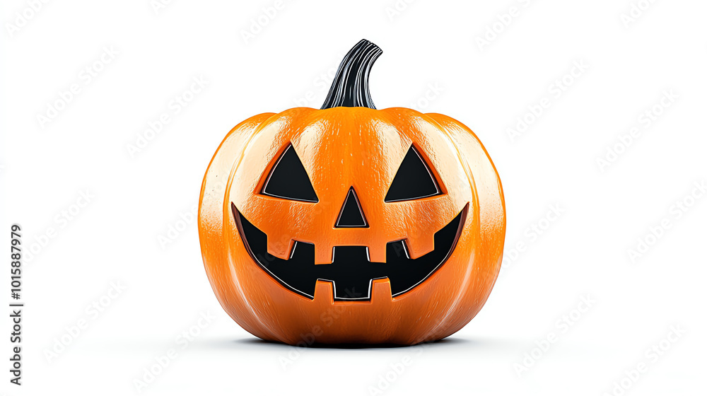 Smiling Halloween pumpkin with carved face, white isolated background. Smiling Halloween pumpkin with carved face, white isolated background.
