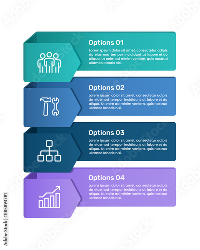 4 Steps Infographic elements. Business template presentation design. Banner, Brochure and Plan. Vector illustration.