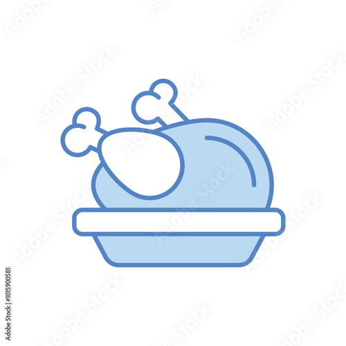 Christmas Chicken vector icon