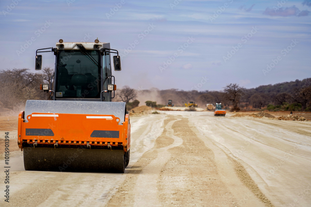 Roller Machine Compacting Soil Road Roller Machine Compacting Soil Road