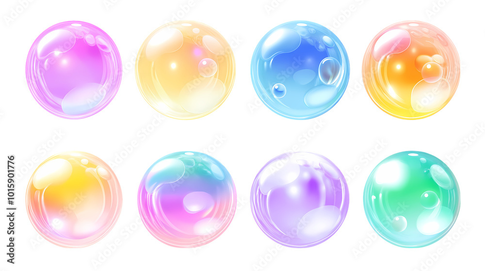 Collection of set Gradient bubble isolated on transparent background. PNG file, cut out Collection of set Gradient bubble isolated on transparent background. PNG file, cut out